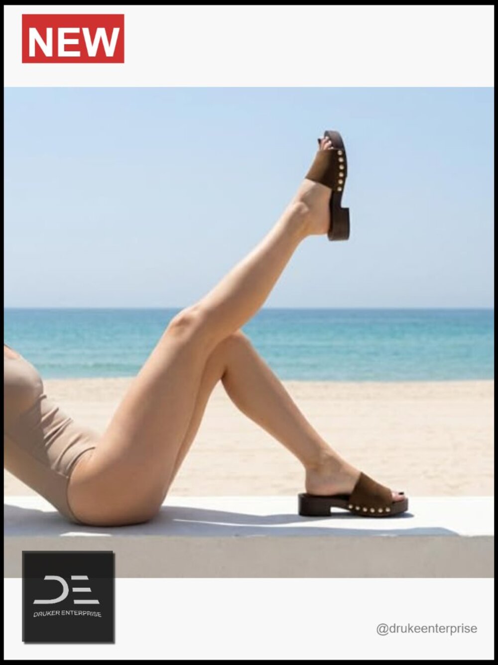 Genuine Suede Slides, Studded Sandals, Cushioned Footbed, Slip On - Picture 5 of 7